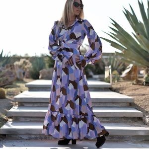 Long sleeve bohemian dress